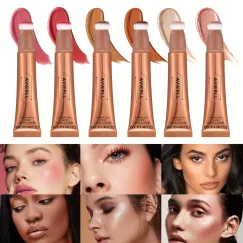 Glow Glam - Blush & Conturing & luminator Lichid cu Aplicator Burete AWIERLL