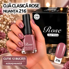 Ojă clasică Rose 12 ml - Nuanța 216 - Set 12 bucăți