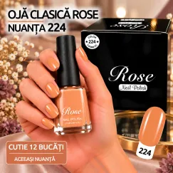 Ojă clasică Rose 12 ml - Nuanța 224 - Set 12 bucăți
