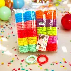 Elastic spirală din silicon colorat - model antitracțiune (100 buc/set, preț/bucată)