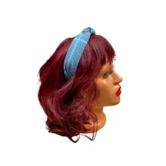 Coroniță textilă tip bentiță - model imprimat nod decorativ