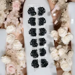 Clești de păr metal mici, set 12 bucăți