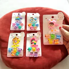 En-gros Set clame si clestisori păr fetite cu personaje si carton Thank You D44 - vânzare en-gros pentru revânzare