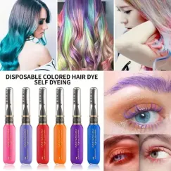 Rimel colorat pentru șuvițe - vopsea temporară de păr, 15 ml, 6 culori intense cu efect glitter