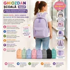 En-gros Ghiozdan școlar H649 44x30x13 cm, poliester - vânzare en-gros pentru revânzare
