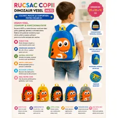 Rucsac copii dinozaur H670 25x20x10 cm