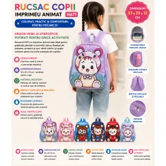 Rucsac copii H671 33x23x12 cm cu imprimeu animat