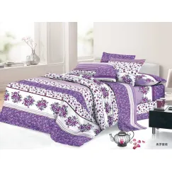 En-gros Lenjerie pat finet mov floral set 4 piese 200 x 230 cm - vânzare en-gros pentru revânzare