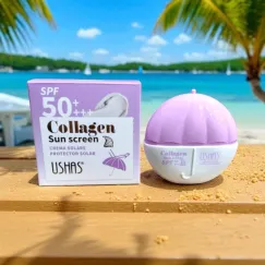 Cremă de Protecție Solară Ushas cu Colagen SPF 50++ - HA544 - 12 Bucăți/Set