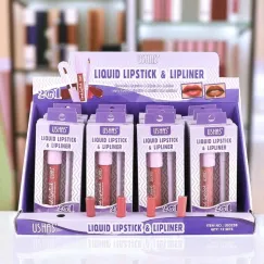Ruj lichid + creion contur buze Ushas Liquid Lipstick & Lipliner 2 în 1 - US023B