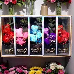 Buchet trandafiri din săpun cu inimioară Love - I367