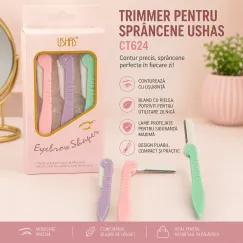 Trimmer sprâncene USHAS CT624 pliabil in 3 culori pentru contur precis