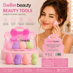 Set 4 buretei machiaj Sweet Beauty BX-2504 colorati