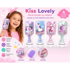 Perie Descurcat Păr pentru Fetițe cu Sclipici și Unicorn