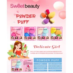 Set 4 buretei machiaj Sweet Beauty Powder Puff FP3295