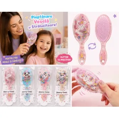 Perie copii cu glitter miscator si model animalute S-1