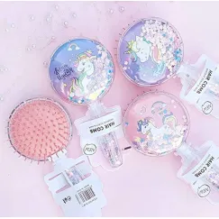 Perie descălcit pentru copii cu unicorn și paiete mișcătoare