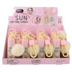 Spray fixator machiaj Ushas SPF 15 cu breloc pufos - USP005-2