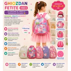 Ghiozdan fete unicorn H803 27x23x9 cm