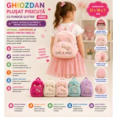 Ghiozdan plușat pisicuță H805 21x18x7 cm