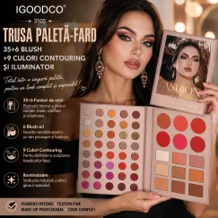 Trusă Paletă Fard IGOODCO 3105 35+6 Blush + 9 Contouring