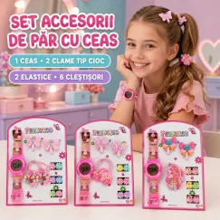 Set Accesorii de Păr cu Ceas pentru Copii - 11 Piese