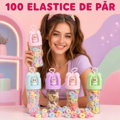 100 Elastice de Păr în Cutiuță - Culori Asortate