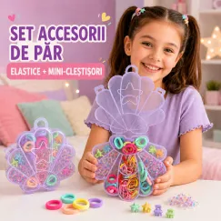 Set Accesorii de Păr cu Elastice și Mini-Cleștișori