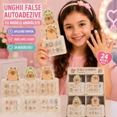 Unghii False Autoadezive cu Modele Animăluțe - 24 Bucăți