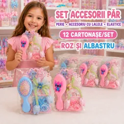 Set Accesorii Păr cu Perie, Clamă și Elastice