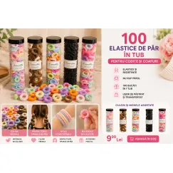 Tubuleț cu 100 Elastice pentru Codițe