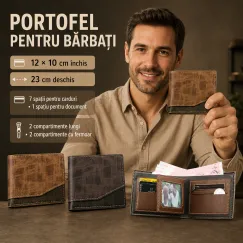 Portofel pentru bărbați 12 x 10 cm - compartimentat