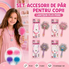 Set accesorii de păr pentru copii - lănțișor și perie 16 cm