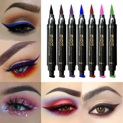 Tuș de ochi 2 în 1 cu ștampilă - Eyeliner colorat