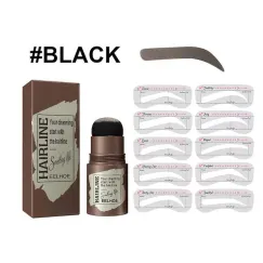 Set 12 pudre pentru linia părului, maro, negru și gri