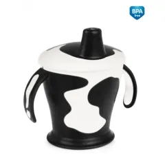 En-gros Căniță anti-vărsare Haberman „Little cow” 250 ml + linguriță flexibilă, 9 luni +, negru - vânzare en-gros pentru revânzare