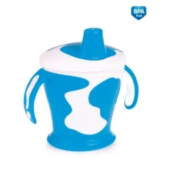 En-gros Căniță anti-vărsare Haberman „Little cow” 250 ml + linguriță flexibilă, 9 luni +, albastru - vânzare en-gros pentru revânzare