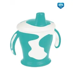 En-gros Căniță anti-vărsare Haberman „Little cow” 250 ml + linguriță flexibilă, 9 luni +, turcoaz - vânzare en-gros pentru revânzare