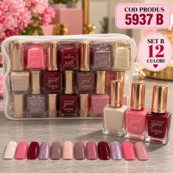 En-gros Ojă Clasică cu Efect Gel Cairuo 18 ml - Set 12 Culori cu Portfard - Cod 5937 B - vânzare en-gros pentru revânzare