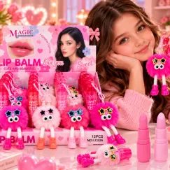 Balsam de Buze cu Breloc și Pompon Pufos Magic Your Life LC526 - Set 12 Bucăți