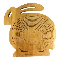 Coș pliabil pentru fructe din bambus model iepuraș