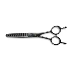 Foarfecă profesională de filat neagră One Group cu lame zimțate