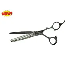 Foarfecă de filat neagră cu design dragon și lamă zimțată pentru texturare uniformă și control ergonomic