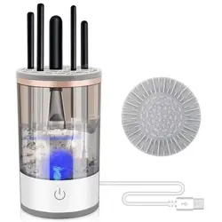 Aparat portabil de curățat pensule de machiaj cu USB, spălare automată, uscare și depozitare