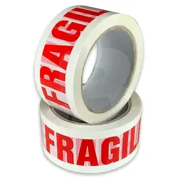 Bandă adezivă FRAGILE pentru ambalare, 48 mm x 60 m, set 6 role