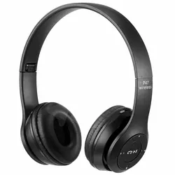 Căști Bluetooth P47 Wireless cu microfon, radio FM și slot card SD