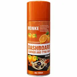 Ceară pentru bord, piele și anvelope auto MONKE Orange spray 450 ml