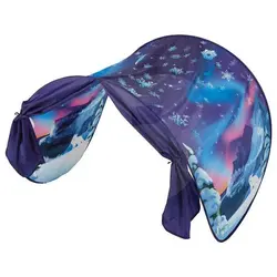 Cort pentru pat copii tip tunel cu design nocturn, montare rapidă, pliabil – ideal pentru somn liniștit