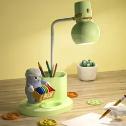 Lampă de birou cu proiector pentru copii și suport creioane, cu discuri film educative, încărcare USB