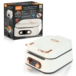 Multicooker electric RAF® 3 în 1 Hot Pot Grill și Tigaie dublă 1800W alb